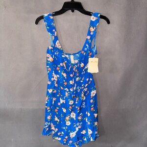 BeBop Blue Floral Jumpsuit